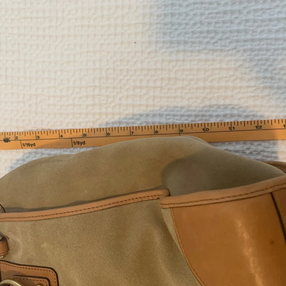 Prix de Dressage Suede & Leather Satchel — Tan/Camel - Picture 11 of 15